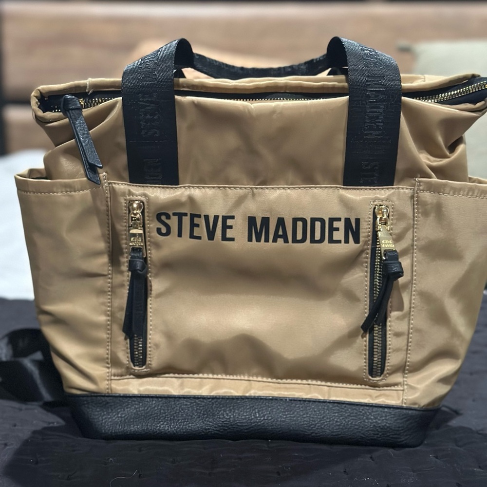 Steve Madden Tan and Black Backpack